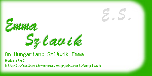 emma szlavik business card