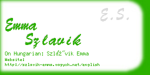 emma szlavik business card